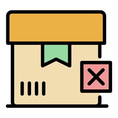 Poster - canceled box icon. outline canceled box vector icon color flat isolated