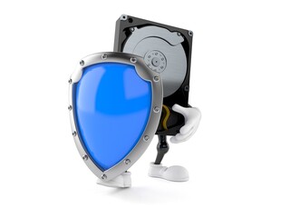 Canvas Print - Hard disk drive character with protective shield