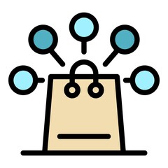 Poster - Marketing sales icon. Outline marketing sales vector icon color flat isolated