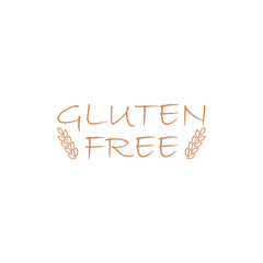 Wall Mural - Gluten free sign isolated on white background