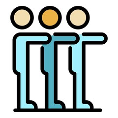 Poster - Marketing team icon. Outline marketing team vector icon color flat isolated
