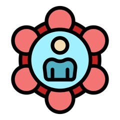 Poster - online influencer icon. outline online influencer vector icon color flat isolated