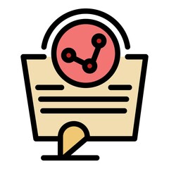 Poster - Sales strategy icon. Outline sales strategy vector icon color flat isolated