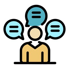 Poster - customer messages icon. outline customer messages vector icon color flat isolated