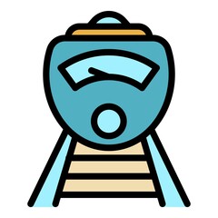 Poster - Electric train icon. Outline electric train vector icon color flat isolated
