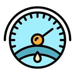 Poster - Motor oil gauge icon. Outline motor oil gauge vector icon color flat isolated