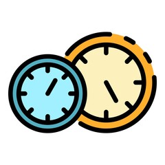 Poster - Car speedometer icon. Outline car speedometer vector icon color flat isolated