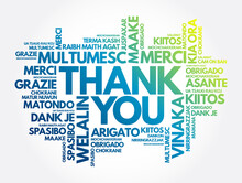 Thank You Word Cloud In Different Languages, Concept Background