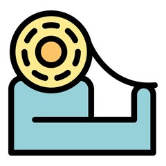 Poster - Desktop tape dispenser icon. Outline desktop tape dispenser vector icon color flat isolated