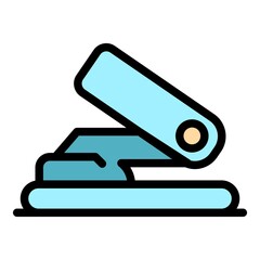Poster - Table hole punch icon. Outline table hole punch vector icon color flat isolated