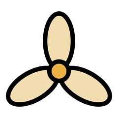 Poster - three blade fan icon. outline three blade fan vector icon color flat isolated