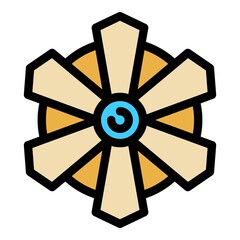Poster - fan top view icon. outline fan top view vector icon color flat isolated