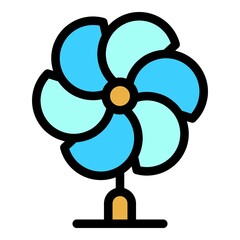 Poster - multi blade propeller icon. outline multi blade propeller vector icon color flat isolated