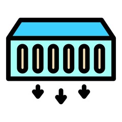 Poster - Air conditioner piece icon. Outline air conditioner piece vector icon color flat isolated