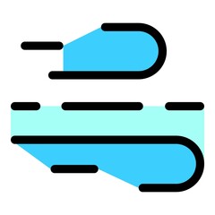 Poster - Ventilation air flows icon. Outline ventilation air flows vector icon color flat isolated