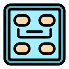 Poster - Smart scales device icon. Outline smart scales device vector icon color flat isolated