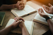 © OMEGA - Christians are congregants join hands to pray and seek the blessings of God. Devotional or prayer meeting concept.
