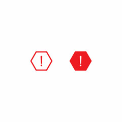 Poster - Warning, Exclamation Mark Icon Vector in Polygon Shapes