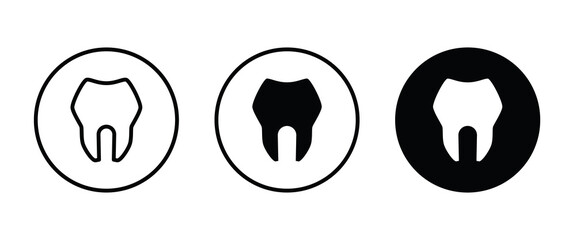 Wall Mural - Tooth icon, dental care element of dentistry icons button, vector, sign, symbol, logo, illustration, editable stroke, flat design style isolated on white