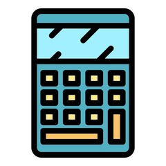 Poster - Mathematical calculator icon. Outline mathematical calculator vector icon color flat isolated
