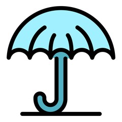 Poster - Trader umbrella icon. Outline trader umbrella vector icon color flat isolated
