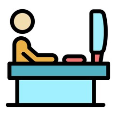 Poster - Workplace broker icon. Outline workplace broker vector icon color flat isolated
