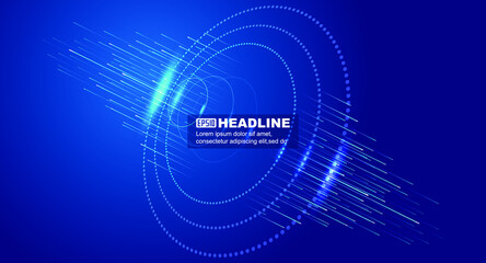 Poster - luminescent dot coil with ray internet technology vector background