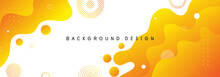 Orange Liquid Banner Template. Vector Abstract Background With Orange Gradient Fluid Waves, Organic Shapes, Text. Trendy Banner For Social Media Promotion