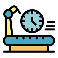 Poster - Treadmill icon. Outline treadmill vector icon color flat isolated
