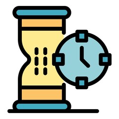 Poster - Sport sand watch icon. Outline sport sand watch vector icon color flat isolated
