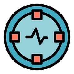 Poster - Pulse watch icon. Outline pulse watch vector icon color flat isolated