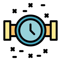 Poster - Activity watch icon. Outline activity watch vector icon color flat isolated