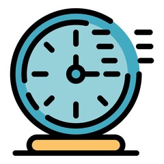 Aufkleber - Timer clock stopwatch icon. Outline timer clock stopwatch vector icon color flat isolated