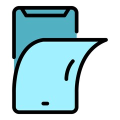 Poster - Safe screen phone icon. Outline safe screen phone vector icon color flat isolated