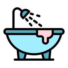 Poster - leaking bathtub icon. outline leaking bathtub vector icon color flat isolated