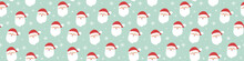 Concept Of A Seamless Pattern With Happy Santa Claus. Xmas Background. Banner. Vector