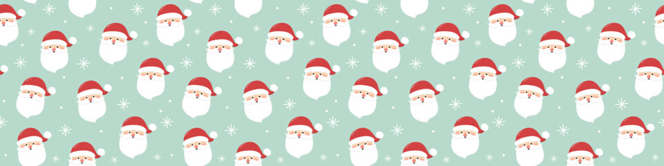 Wall Mural - concept of a seamless pattern with happy santa claus. xmas background. banner. vector