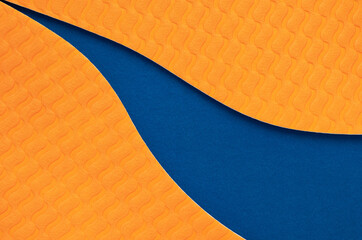 Canvas Print - abstract curve orange with blue color paper texture background