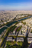 Fototapeta Nowy Jork - View of the Seine river from the top floor of the Eiffel Tower
