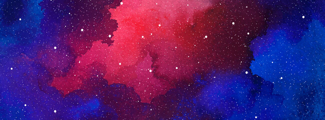 Wall Mural - vector cosmic illustration. beautiful colorful space background. watercolor cosmos