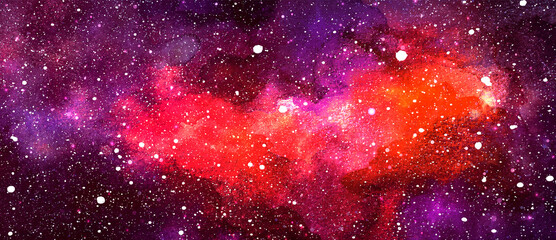 Wall Mural - vector cosmic illustration. beautiful colorful space background. watercolor cosmos