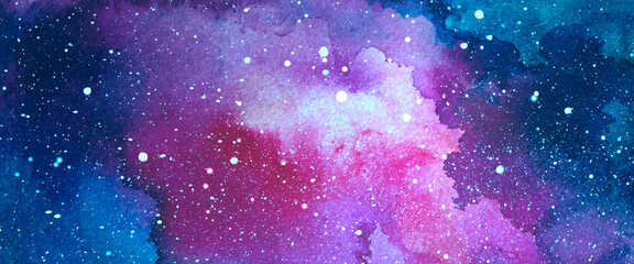 Wall Mural - vector cosmic illustration. beautiful colorful space background. watercolor cosmos