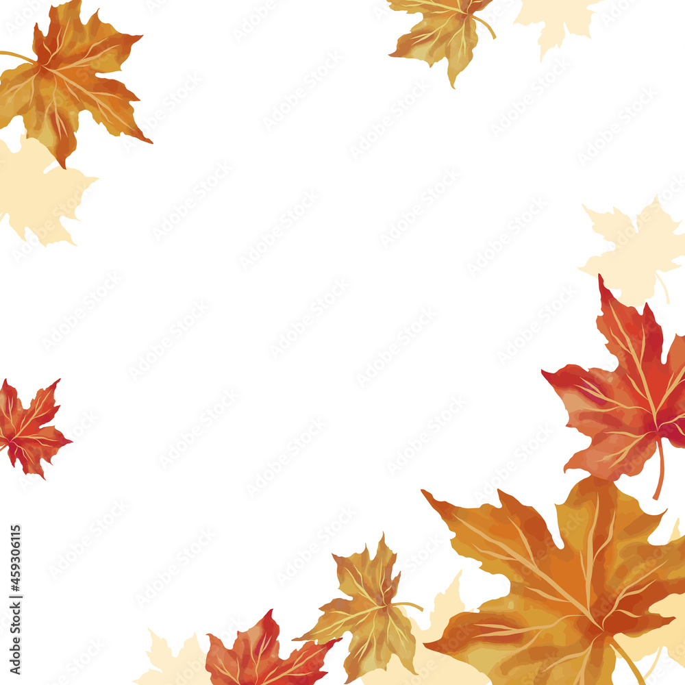 Autumn background with space for text. Leaf fall frame. Vector ...
