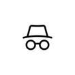 Icon spy agent using hat and glasses. incognito anonymous agent single icon graphic design vector