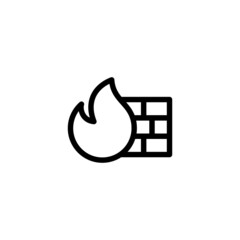 Fototapete - Firewall icon network security single icon graphic design vector