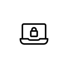 Fototapete - Lock icon laptop security padlock protection single icon graphic design vector