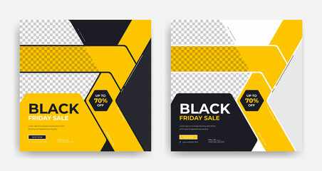 Wall Mural - Black Friday Sale Social media post banner design,
Abstract Black Friday sale banner template