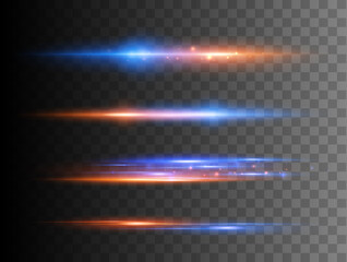 Aufkleber - Set of shining sparkles and lens flares. Glowing lights isolated on transparent background. Vector illustration