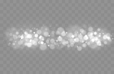 Poster - Shining bokeh isolated on transparent background. Bokeh lights with glowing particles isolated. Christmas concept