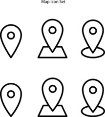 Poster - map location icons set isolated on white background. map location icon thin line outline linear map location symbol for logo, web, app, UI. map location icon simple sign.